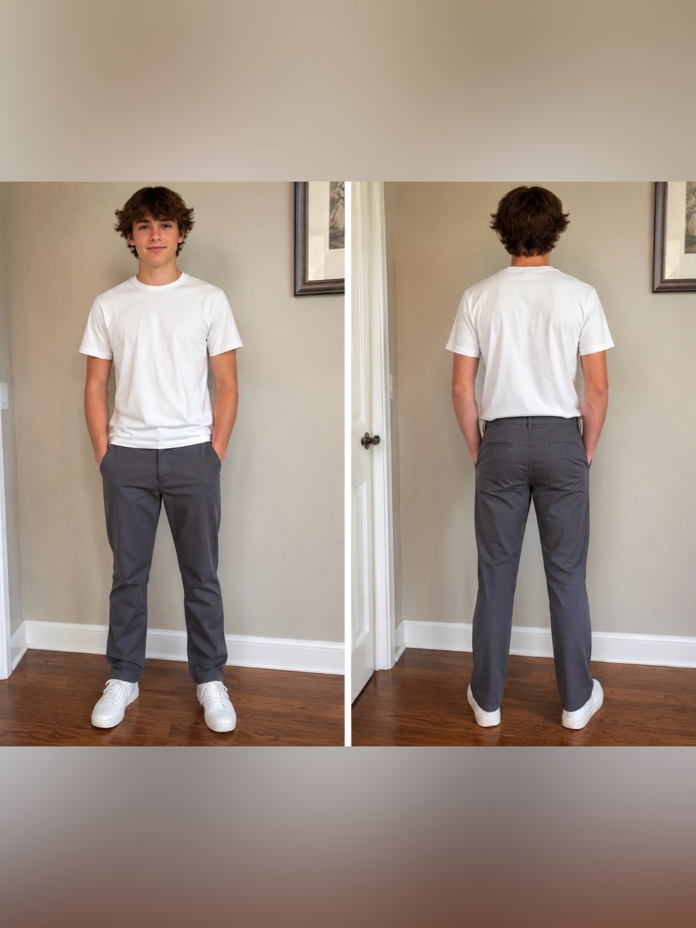 Old Navy Men's Charcoal Gray Straight-Leg Chinos